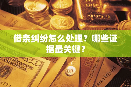武汉借条纠纷怎么处理？哪些证据最关键？