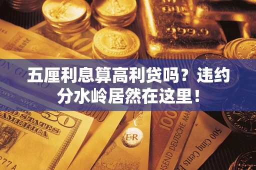 武汉五厘利息算高利贷吗？违约分水岭居然在这里！