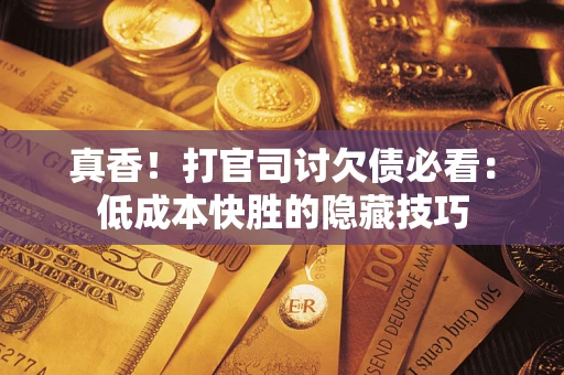 武汉真香！打官司讨欠债必看：低成本快胜的隐藏技巧