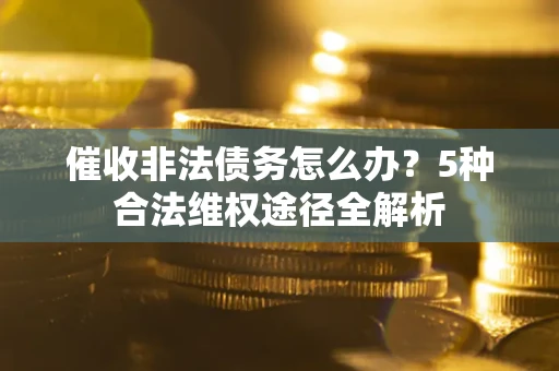 武汉催收非法债务怎么办？5种合法维权途径全解析