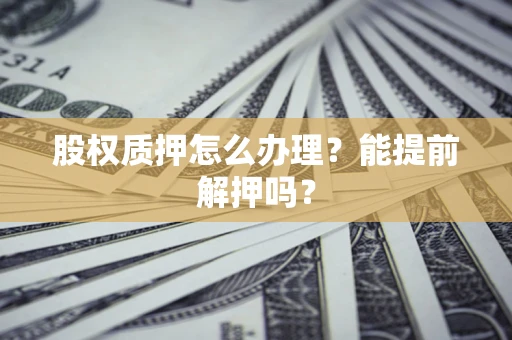 武汉股权质押怎么办理？能提前解押吗？